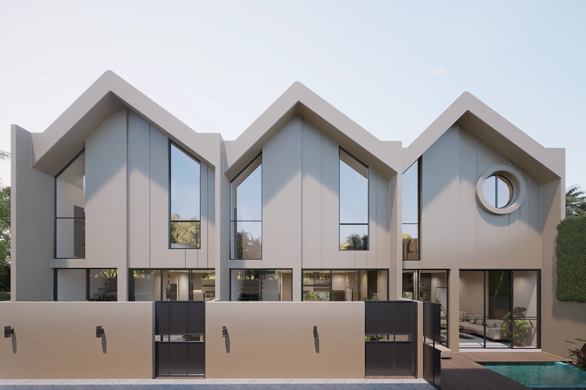 Sand Villas in Sanur · Villa C ist das Haus rechts · Visualisierung
