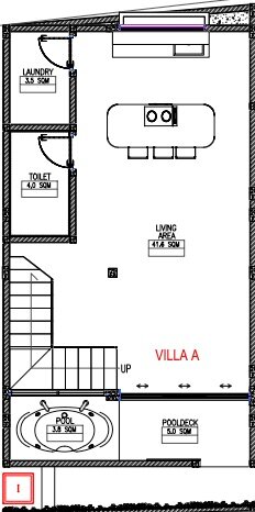 Grundriss Villa A – Erdgeschoss