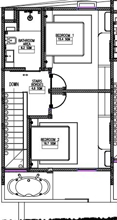 Grundriss Villa A – Obergeschoss