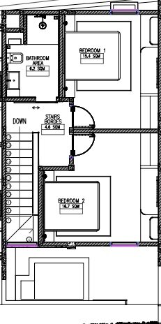 Grundriss Villa B – Obergeschoss