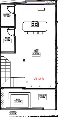 Grundriss Villa B – Erdgeschoss